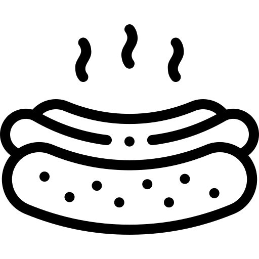 Hotdog junk food hot food and restaurant icon Hotdog junk food hot food and restaurant icon