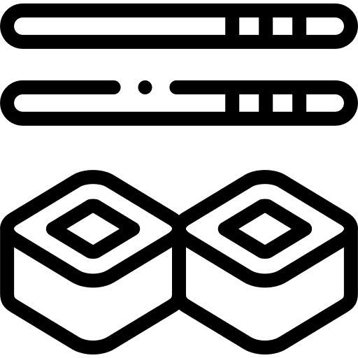 Sushi food and restaurant raw chopsticks icon Sushi food and restaurant raw chopsticks icon