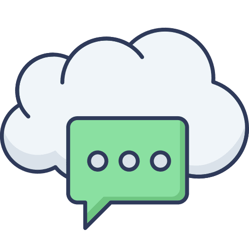 Chat bubble communications cloud computing chat bubble icon