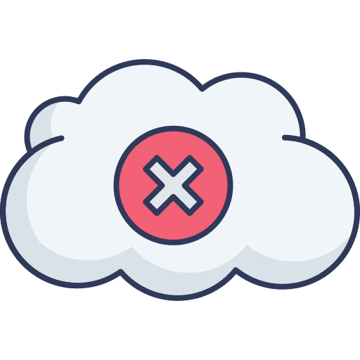 Close cloud computing disconnected cancel icon