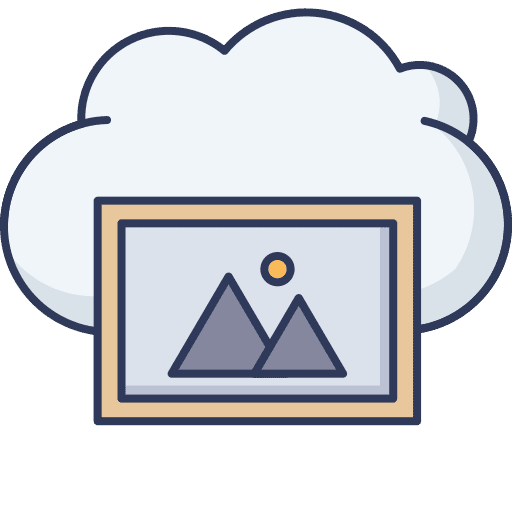 Picture hosting cloud computing photo icon