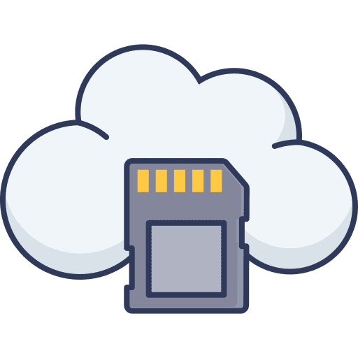 Sd card cloud storage sd card memory icon