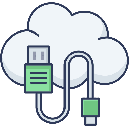 Usb port cloud computing cable icon