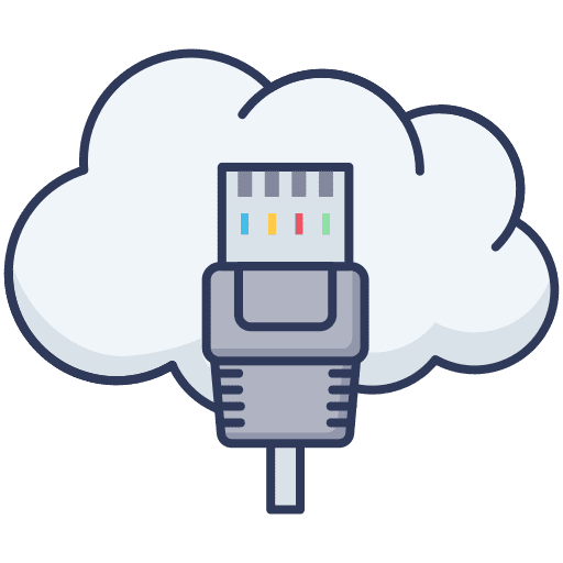 Internet electronics connector cloud computing icon