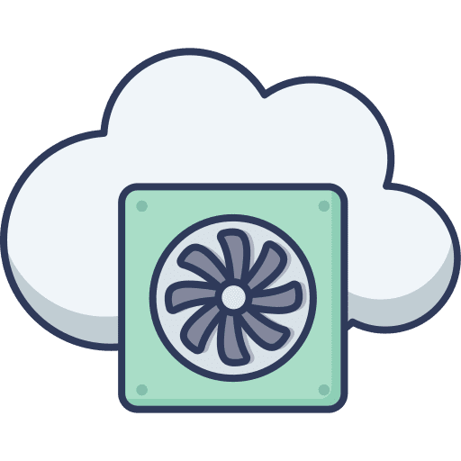 Cooling electronics cooling cloud computing icon