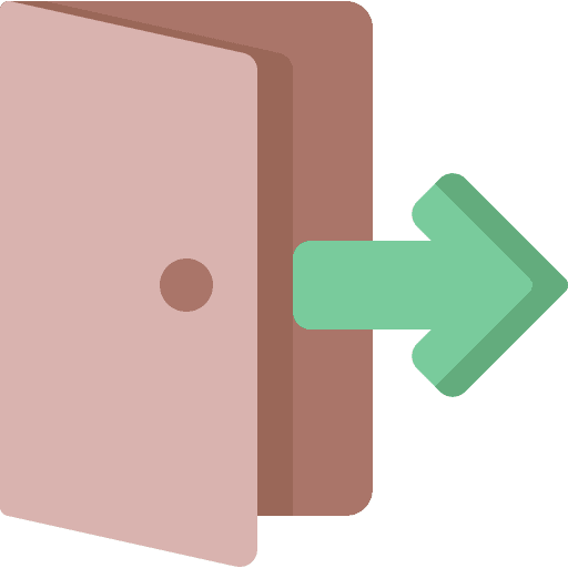 Exit door sign out log out icon