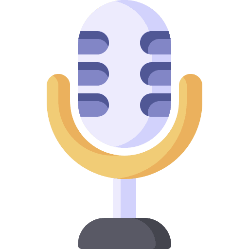 Microphone voice recording technology vintage icon Microphone voice recording technology vintage icon