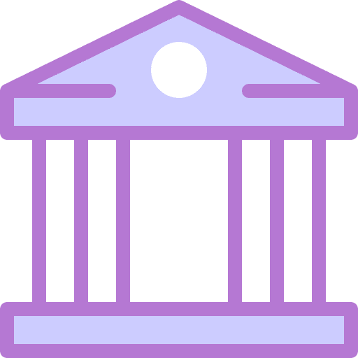 Bank column court government icon