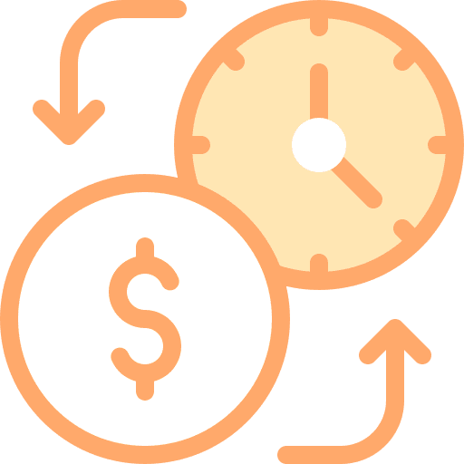 Time is money business and finance time clock icon