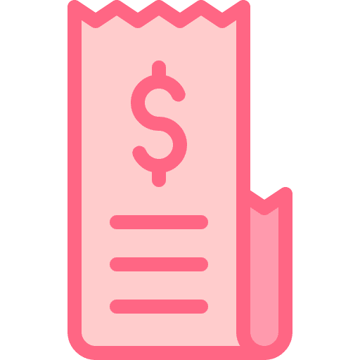 Invoice payment business and finance receipt icon