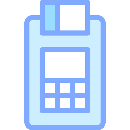 Point of service point of service debit card business and finance icon