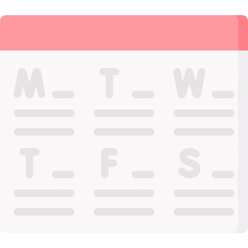Bulletin board organization calendar time and date icon