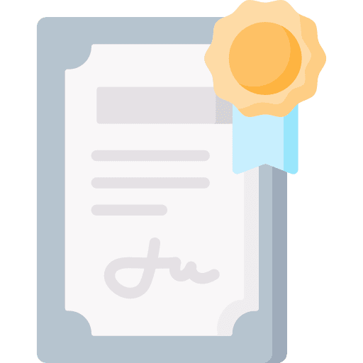 Diploma certificate medal certification icon