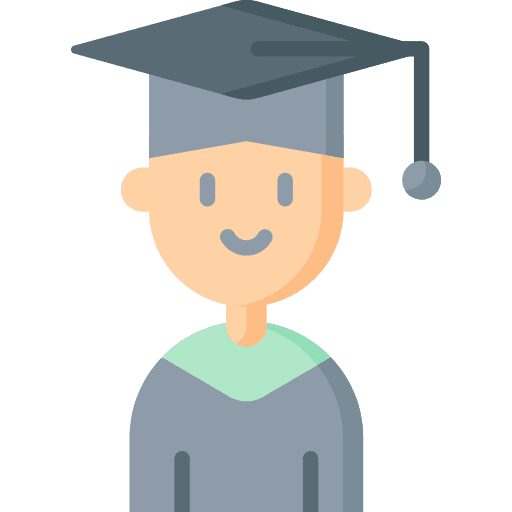 Graduated student college user icon
