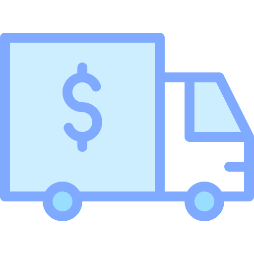 Truck business and finance transportation banking icon