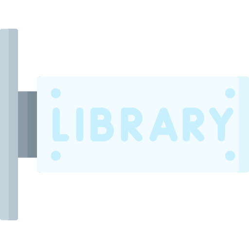 Library school signboard signaling icon Library school signboard signaling icon