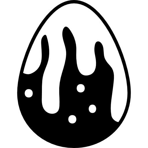 Easter egg of dark chocolate with white chocolate melting on it food egg easter icon