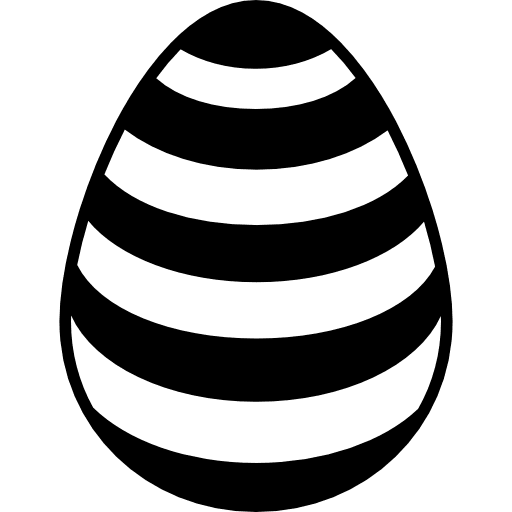 Easter egg with black and white straight stripes easter eggs egg icon