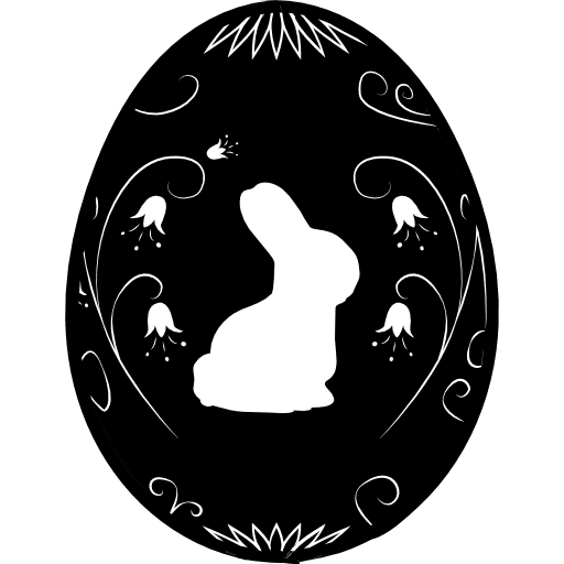 Easter egg with a white rabbit celebration rabbit eggs icon