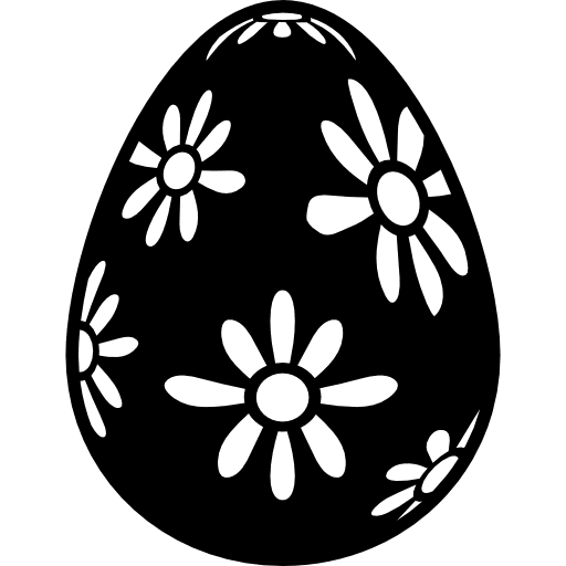 Easter egg with daisies design easter easter eggs egg icon