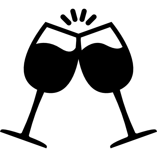 Brindis with wine glasses drink cheers drinking icon