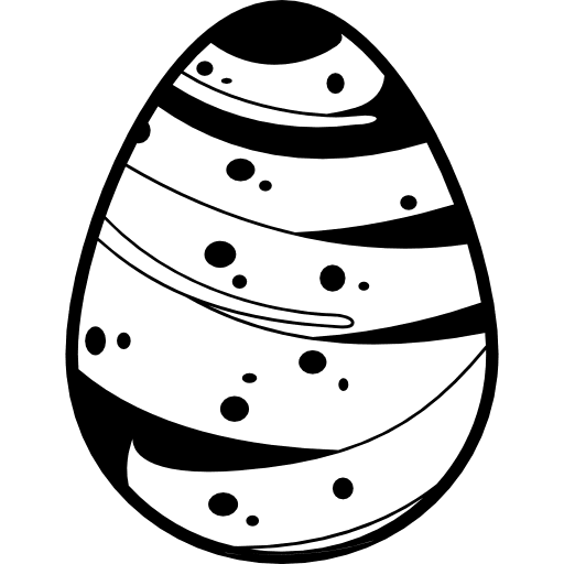 Easter egg with a line covering almost all its surface food easter covered icon
