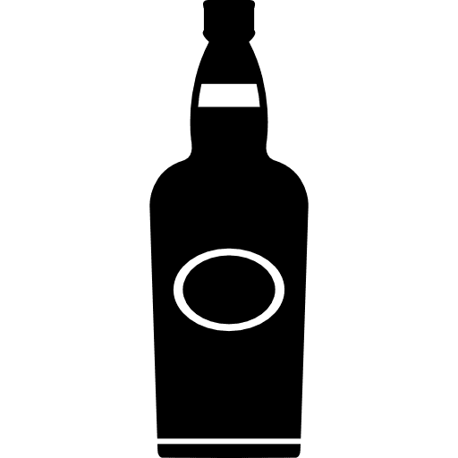 Dark liquor in bottle drink food drinks icon