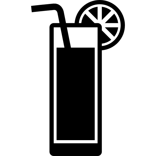 Fresh soda glass with lemon slice and straw soda lemon food icon