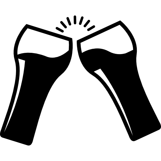 Brindis of soda glasses couple drinking glass soda icon