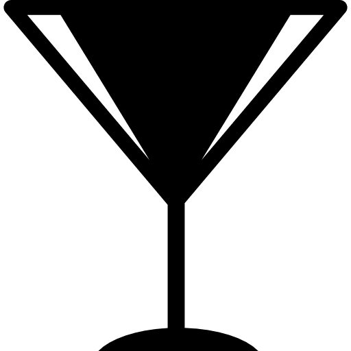 Cocktail glass from side view drinks glasses container icon