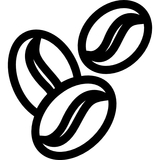 Coffee beans outline bean seed drink set icon