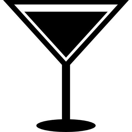 Drink elegant glass of triangular shape full of liquid beverage cocktail glasses icon