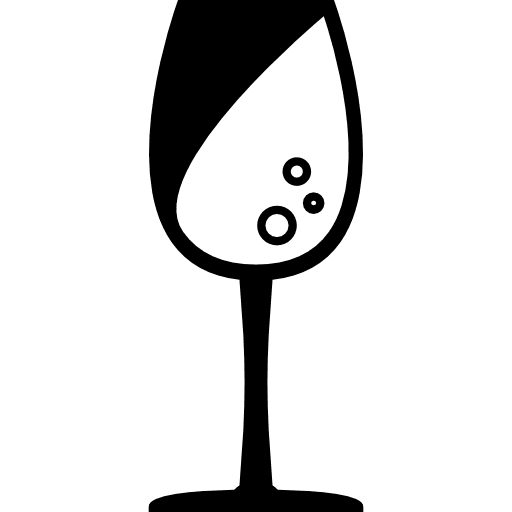 Water glass with bubbles elegant drink food icon