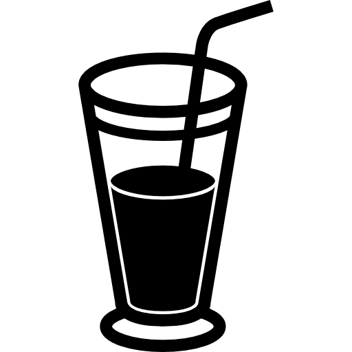 Drink glass with soda and straw glass glasses beverage icon