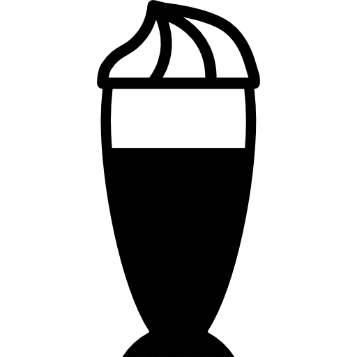 Coffee creamy glass side view drinks drink set beverage icon