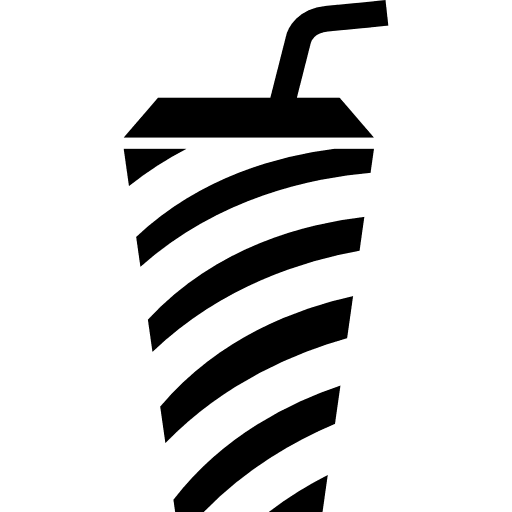 Drink striped glass with straw beverage drink stripes icon