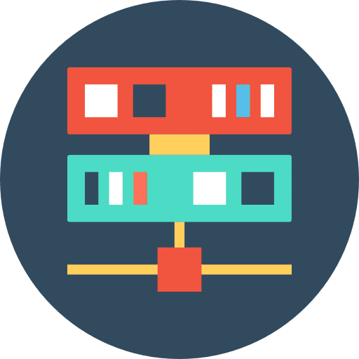 Network technology hosting multimedia icon Network technology hosting multimedia icon