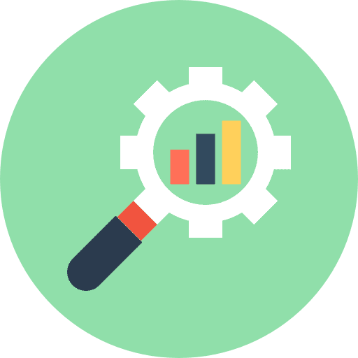 Analytics search magnifying glass statistics icon Analytics search magnifying glass statistics icon