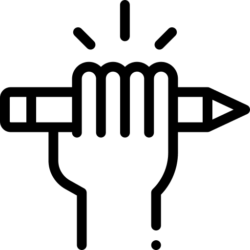 Pencil hand creativity design icon