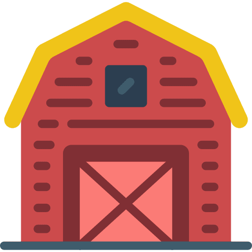 Barn house architecture and city farm icon