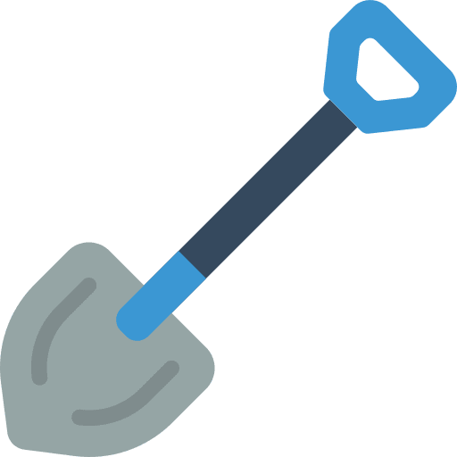 Spade farming and gardening shovel outline trowel icon