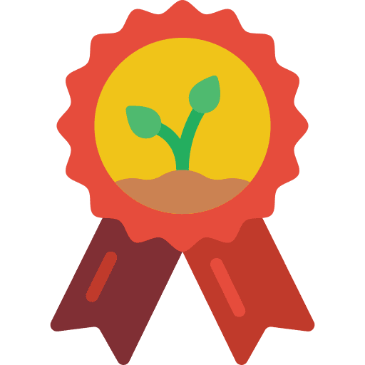 Award farming and gardening certificate organic icon