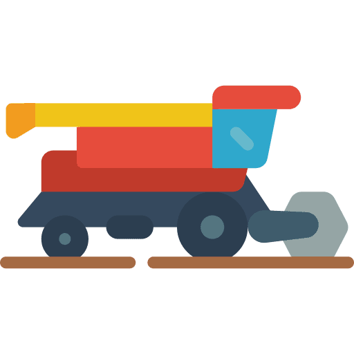 Combine farming machine work icon