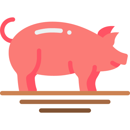 Pig pork animals farm icon