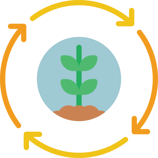 Rotation plant arrows rotation icon