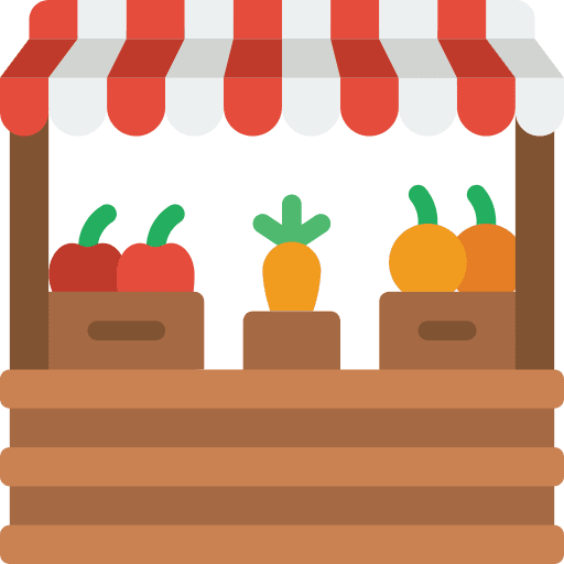 Stand farm shop market icon