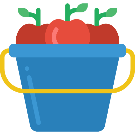 Bucket farming and gardening diet fruit icon