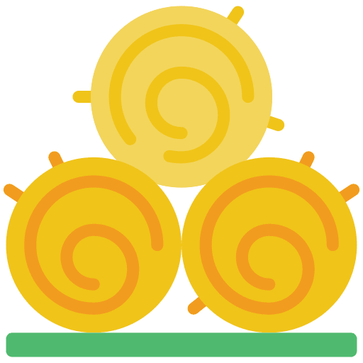 Hay hay bale farming and gardening straw icon