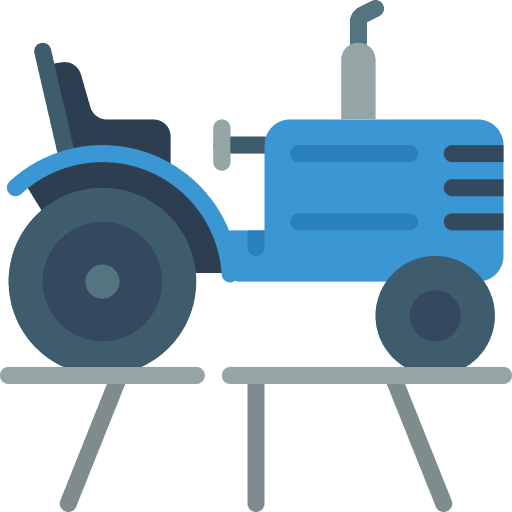 Tractor profile farming and gardening agriculture icon