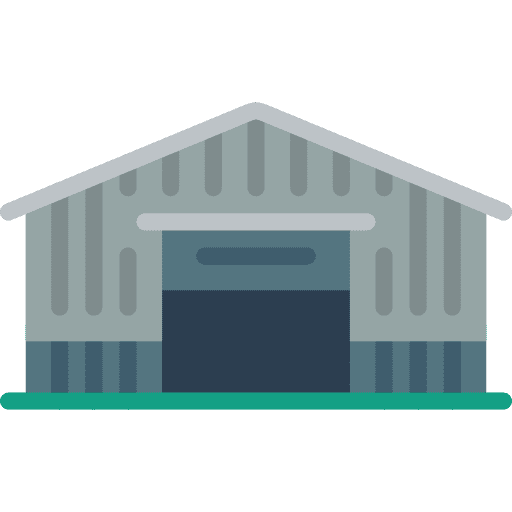 Warehouse real estate farming and gardening barn icon